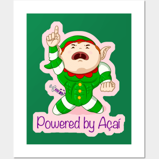 Elf powered by Acai - No gi gift - grappler t-shirt - Christmas bjj Posters and Art